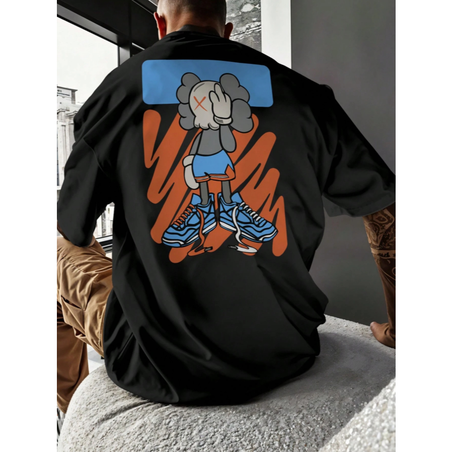 Camisa Camiseta Oversized Streetwear Lançamento Estampada Boneco Baskete Algodão
