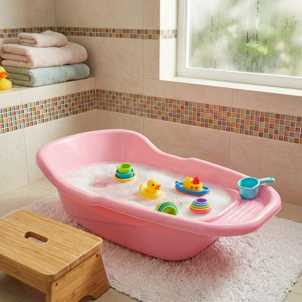 Banheira Adoleta de Bebê Banho Divertido 20 Litros c/ Saboneteira e Válvula de Água