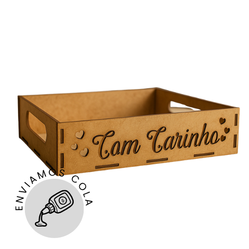 Detalhes do Bandejas Com Carinho e Coração 30x20x7 Organização Multiuso Presente Feminino Masculino Cestas Domestica Cozinha
