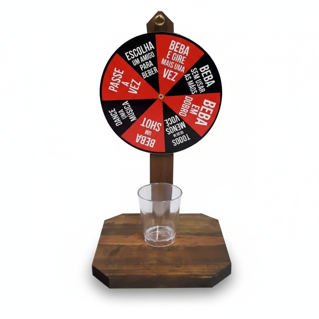 Roleta de Shot Jogo de Bebida Tequila Copo De Acrilico Incluso Diversao Amigos Adega Desafios