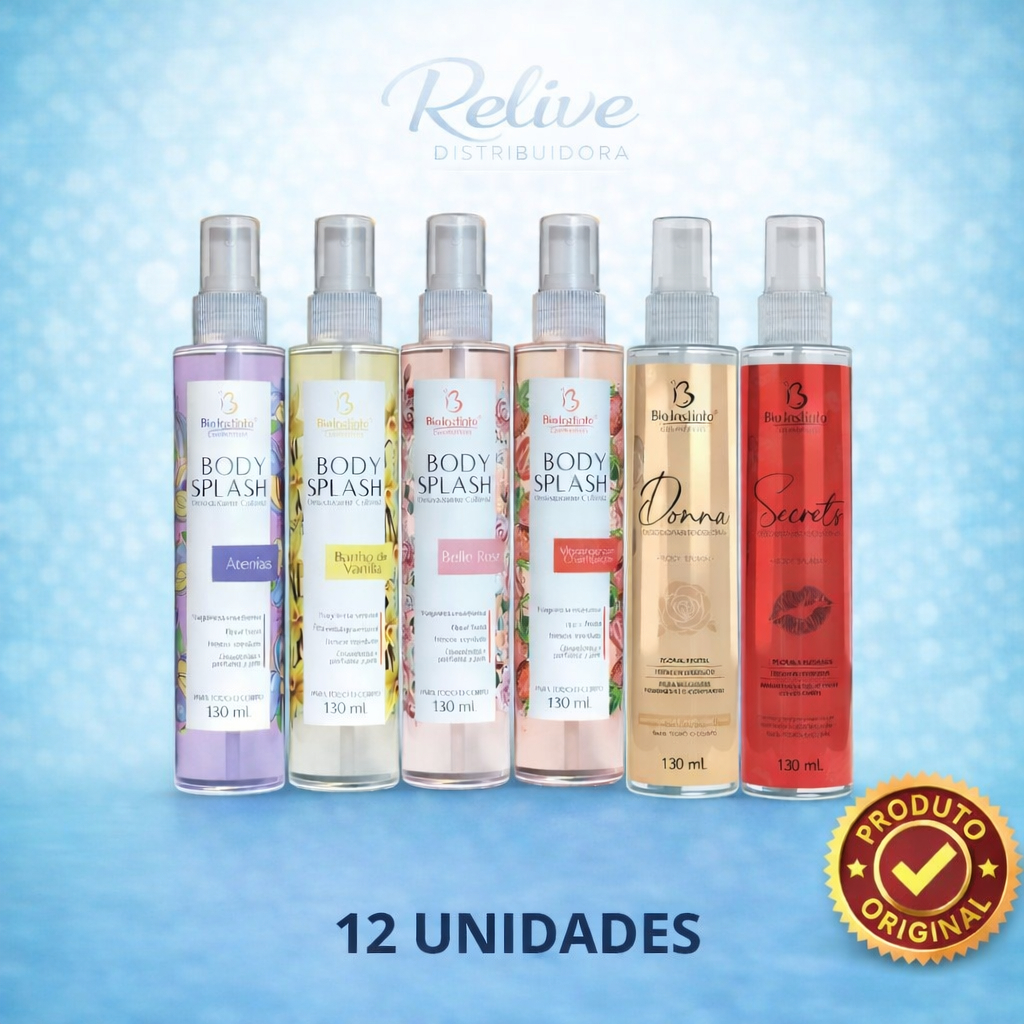 KIT 12 Body Splash BIO INSTINTO 130ml Perfume Colonia Desodorante Corporal Alta Fixação Dia e Noite em Oferta na Shopee