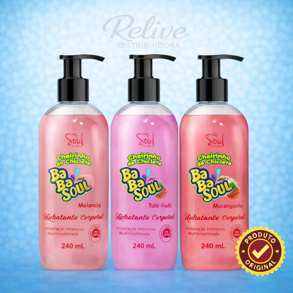 Hidratante Coporal BABASOUL - SOUL - 240ml - Cheirinho de Chiclete Nutrição Perfume Suave em Oferta na Shopee