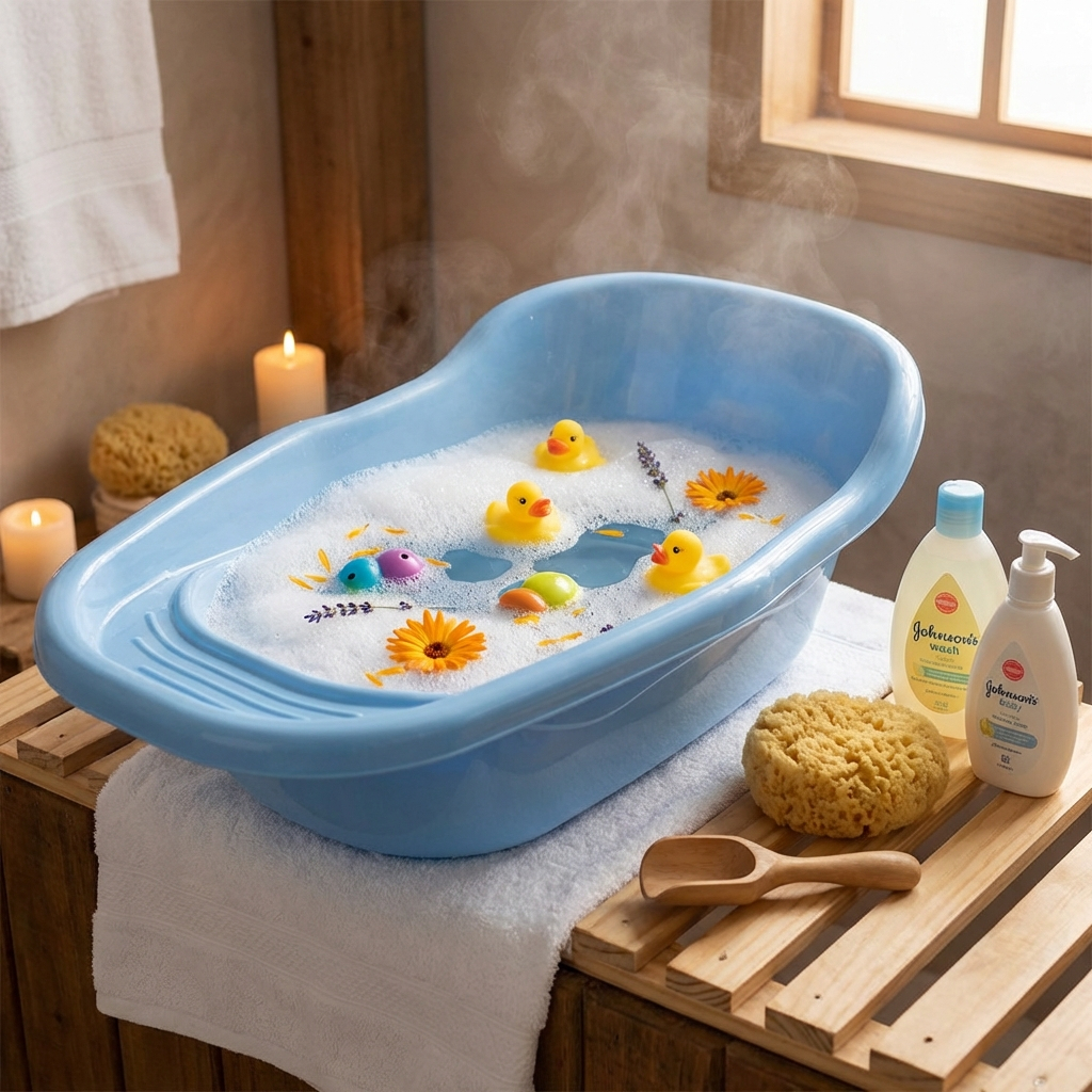 Banheira de Bebê Adoleta 20 Litros com Saboneteira e Escoamento Água - Azul em Oferta na Shopee