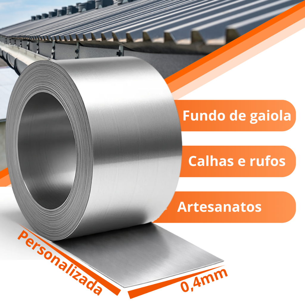 Chapa De Alumínio 30 Cm Com  5 metros Para Calha/rufo/telhado em Oferta na Shopee