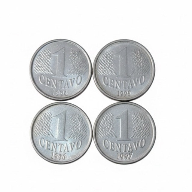Conjunto de Moedas de 1 Centavo (1994/1995/1996/1997)