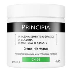 Creme Hidratante 5% Óleo de Semente de Girassol + 5% Glicerina + 3% Manteiga de Abacate Principia CH-02 com 454g