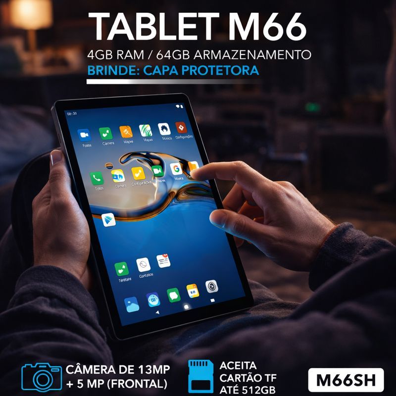 Tablet Android 10,1” 4GB RAM 64GB ROM Dual SIM Wi-Fi Câmera 13MP Ideal para Estudo, Trabalho e Lazer em Oferta na Shopee