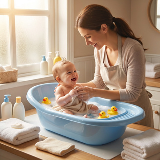 Banheira Bebê Adoleta 20L com Válvula + Saboneteira Azul Rosa Segura e Prática em Oferta na Shopee
