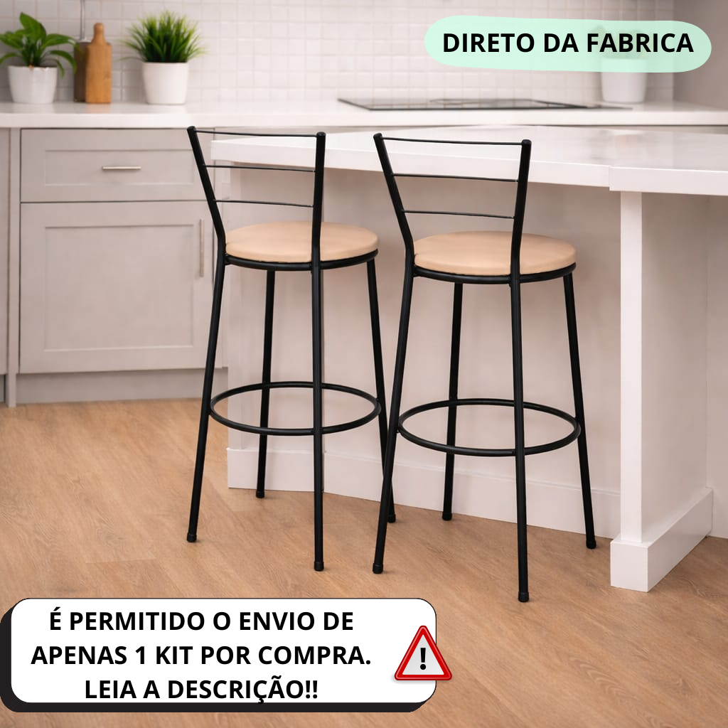 2 Banquetas Altas 3 arame área gourmet bistrô cozinha. americana em Oferta na Shopee