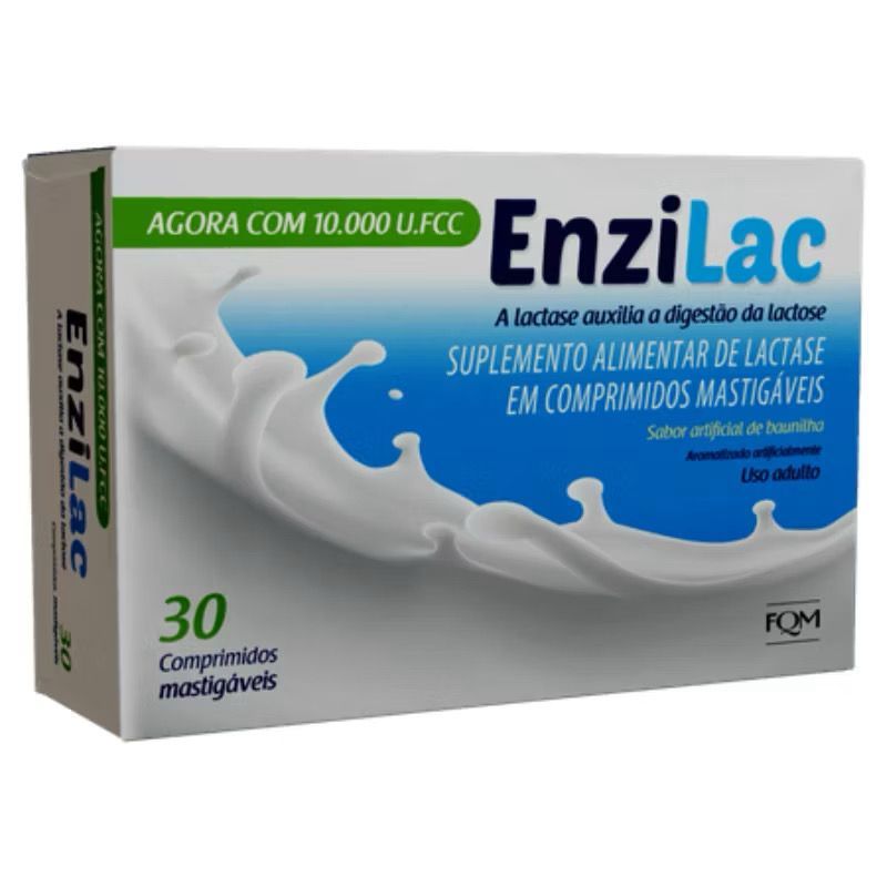 Enzilac 10.000UI 30 Comprimidos Mastigáveis Sabor Baunilha