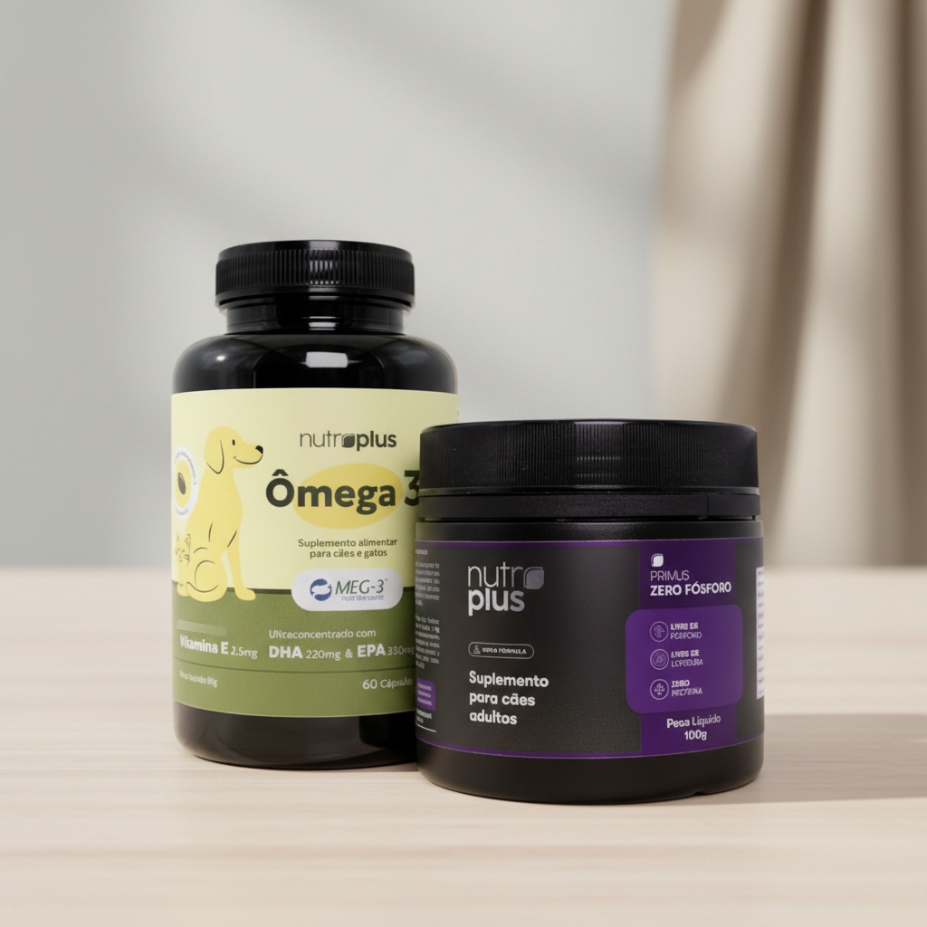 Kit Nutroplus: Suplemento Ômega 3 60 Caps + Suplemento Primus Zero Fósforo 100g