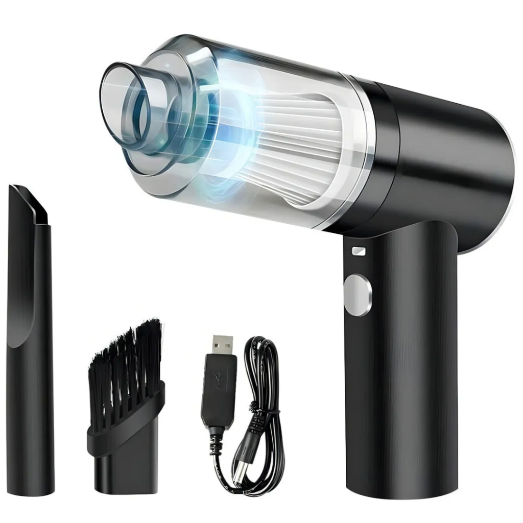 Mini Aspirador e Pó Portátil Potente Recarregável via USB Sem Fio Filtro Lavável