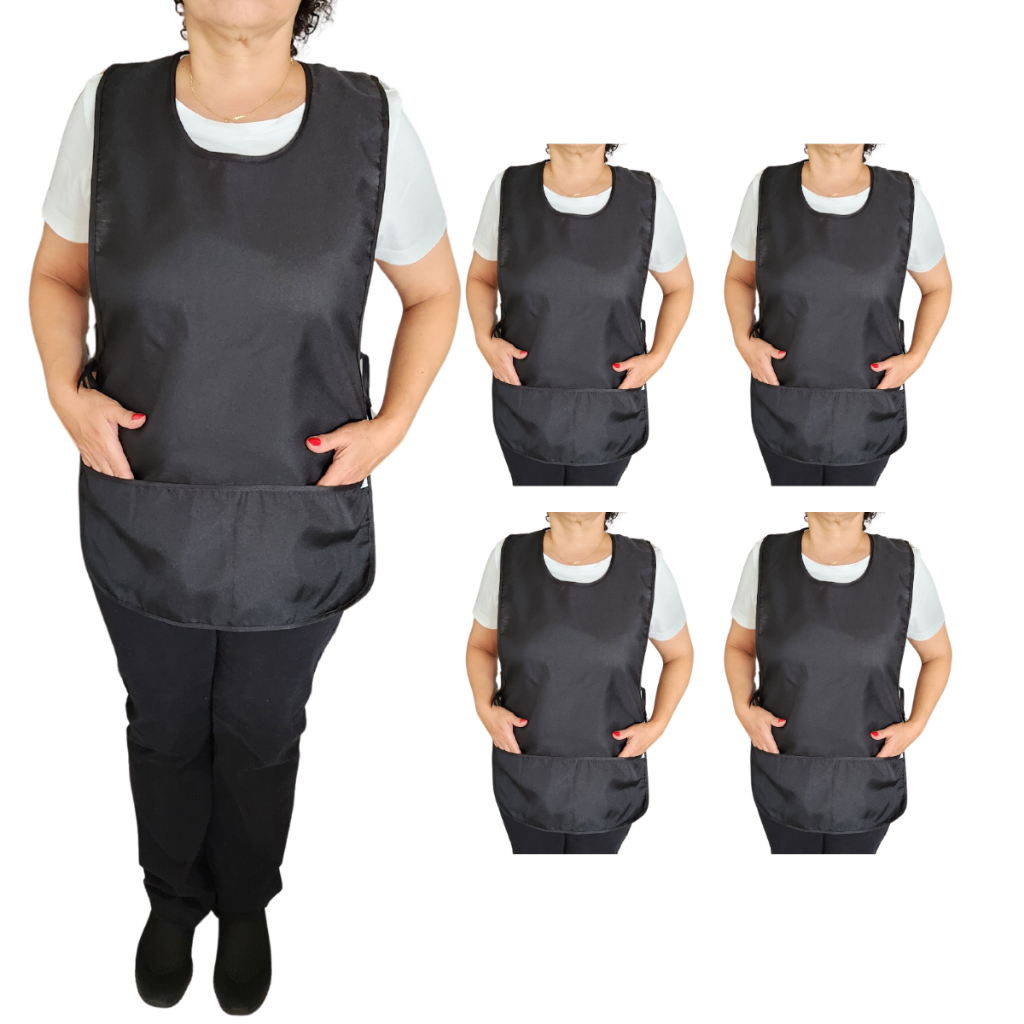 KIT 20 Avental Bata Jaleco Feminino Uniforme Com 2 Bolsos