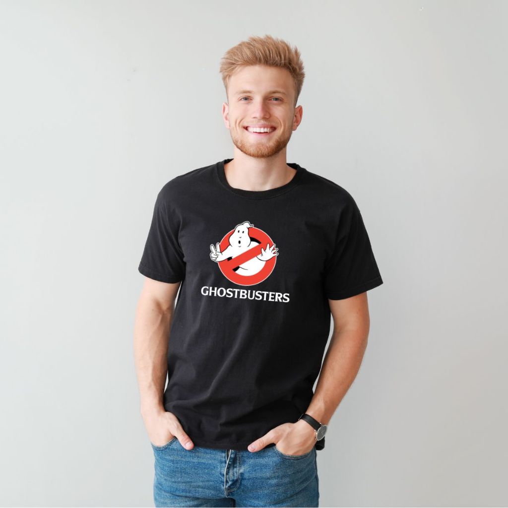 Camiseta Masculina Ghostbusters Filme Caça-Fantasmas 100% Algodão Preta