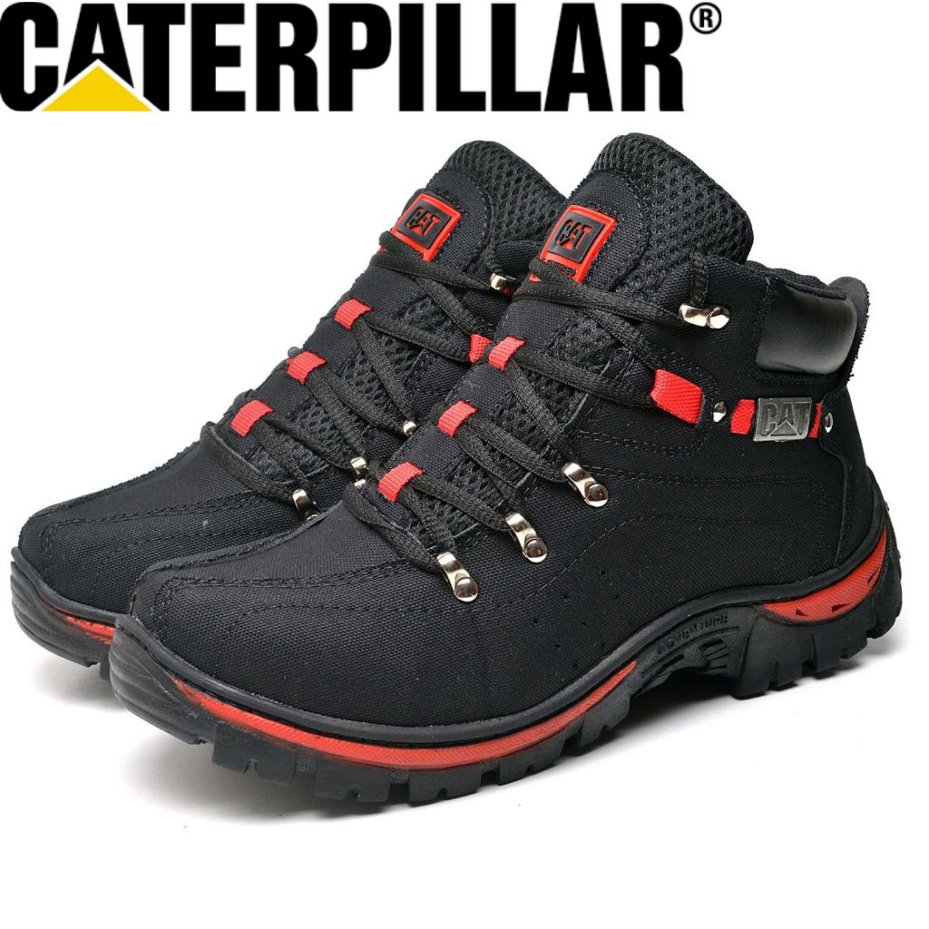 Bota Masculina Caterpillar Original Coturno Adventure Lona Sola Borracha