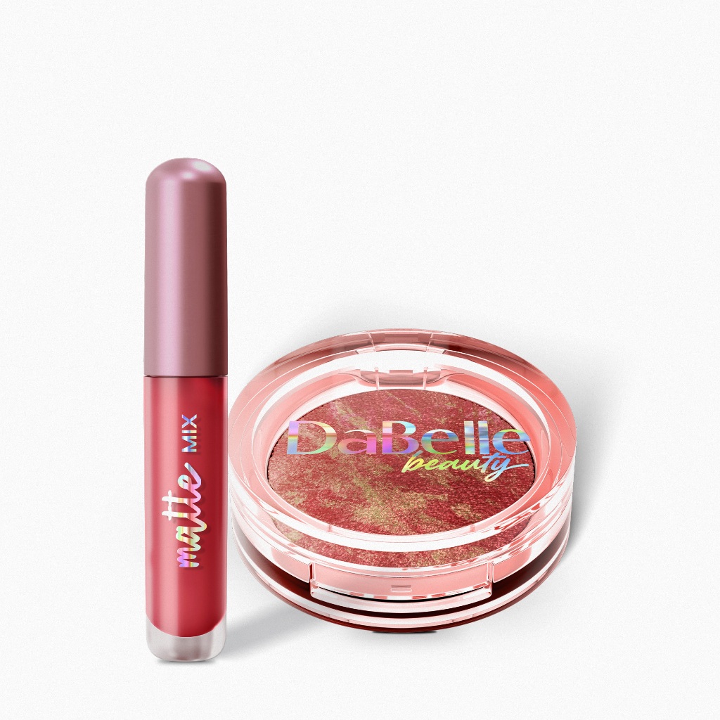 Kit Dabelle Batom Líquido Matte e Blush Glow Compacto em Oferta na Shopee
