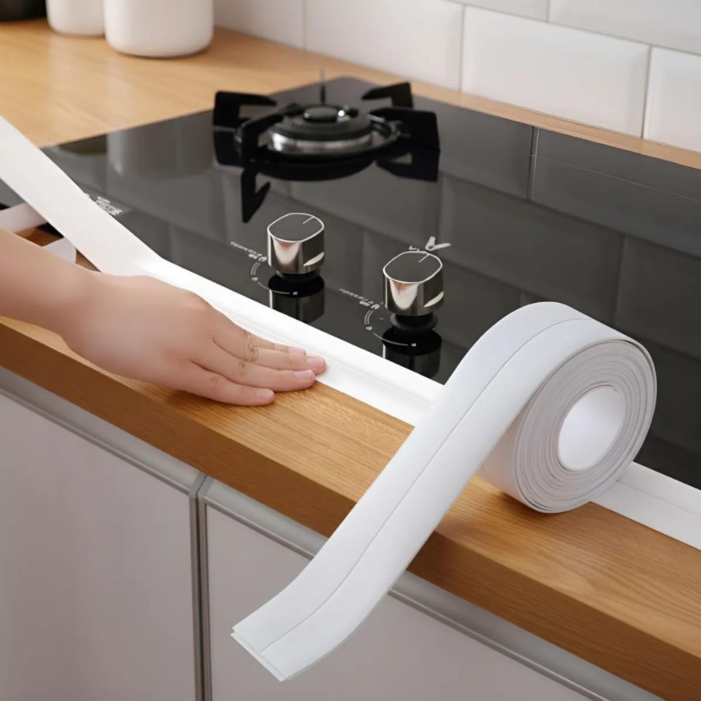 Fita Selante PVC Prova D Água Vedação Banheiro Cozinha Vaso Pia Box Impermeável Anti Mofo Umidade Adesiva Flexível em Oferta na Shopee