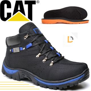 Bota Masculina Coturno CAT Adventure Bota Trabalho + Palmilha Ortopédica em Gel