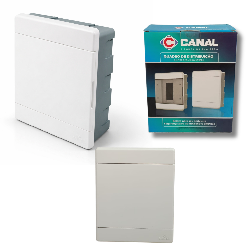 Quadro para Até 8 Disjuntores Din de Embutir Branco Canal - CO6B