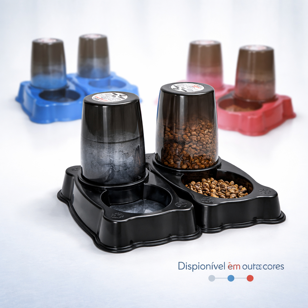 Dispenser Automático Comedouro Bebedouro Dupla Função 2 em 1 para Cães e Gatos 1L em Oferta na Shopee
