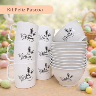 KIT C/ATÉ 50 CANECAS 400ML + CUMBUCAS 600ML FELIZ PÁSCOA, PRESENTE, PERSONALIZADO, CHOCOLATE, BOMBOM em Oferta na Shopee