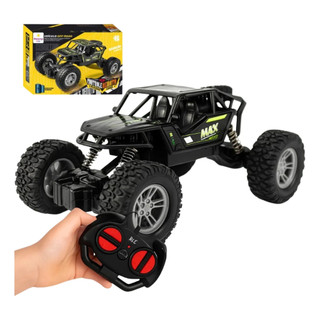 Carro de Rally Controle Remoto Recarregável com Amortecedor Off Road Vermelho e Verde 4X4 Trilha
