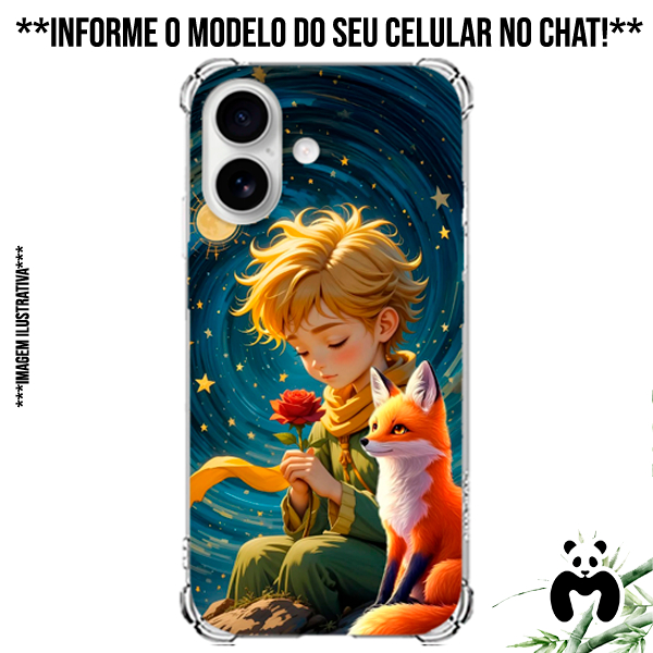 Capa Case Personalizada Celular O Pequeno Príncipe Raposa Rosa Aviador Livro Frases