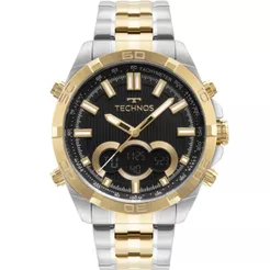 RELÓGIO TECHNOS MASCULINO DOURADO/PRATA ANADIGI BJK629AD/1P