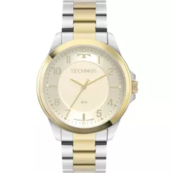 Relógio Technos Feminino Prata / Dourado Cristais 2035Msz/1X