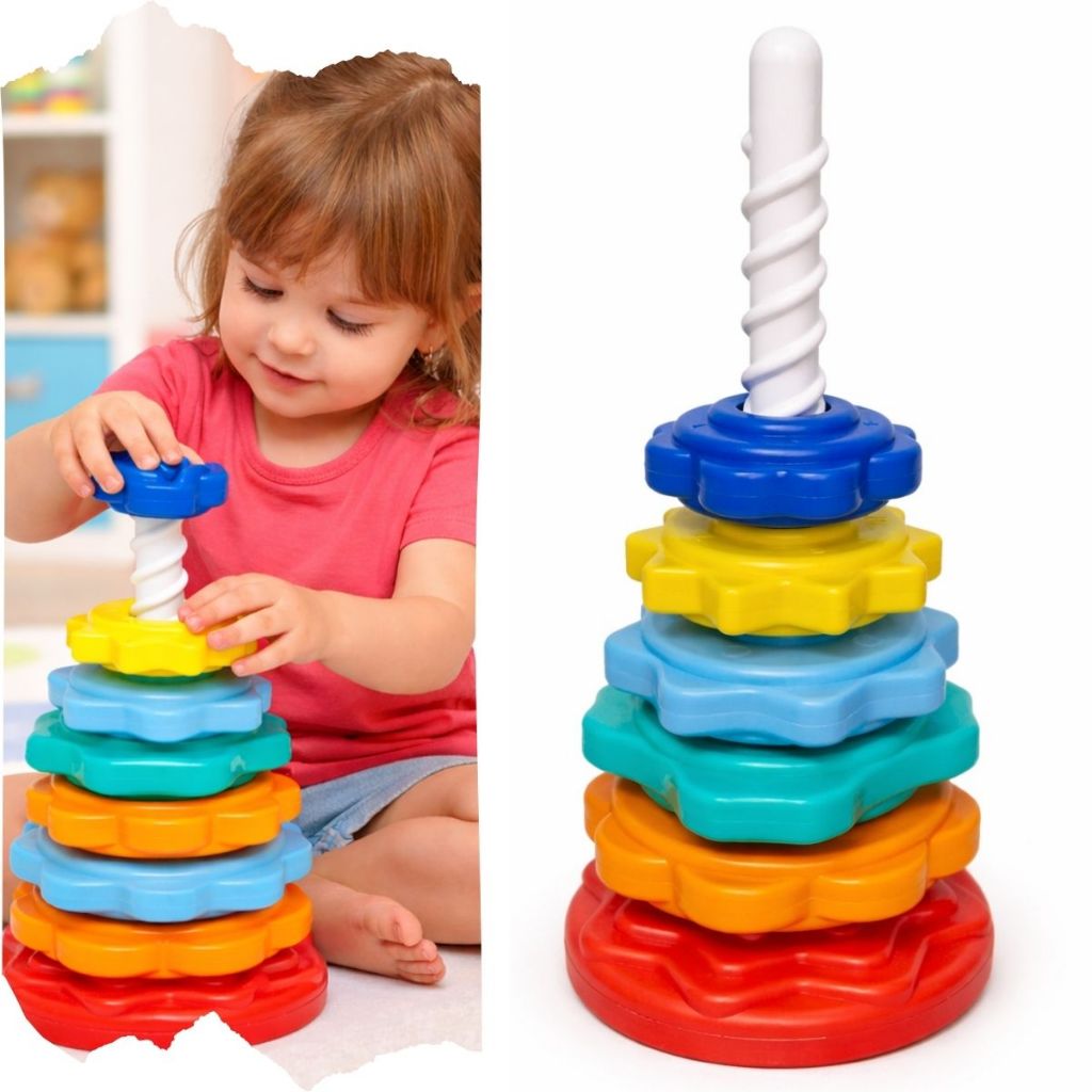 Brinquedo Giro Magico Sensorial Educativo Colorido Engrenagem Criança