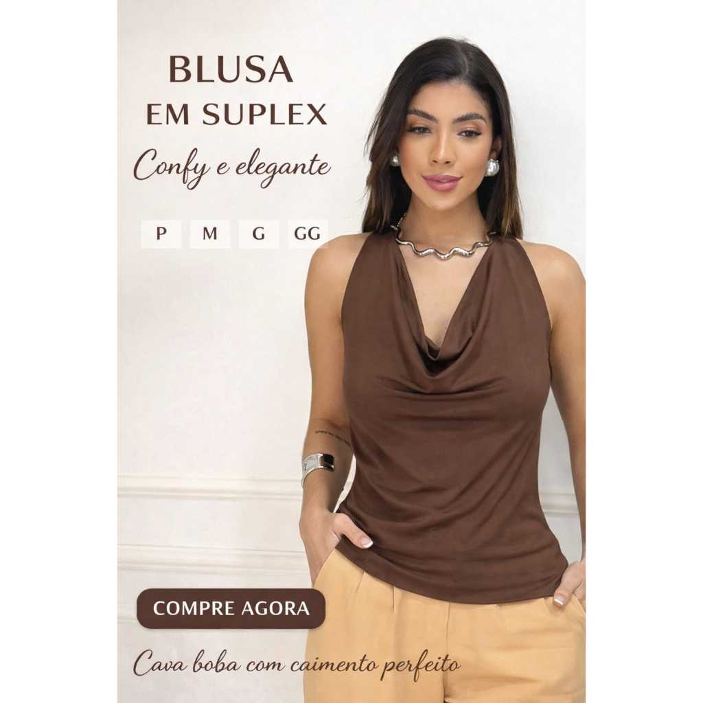 Blusa Feminina Gola Boba Soltinha em Suplex Leve – Elegante, Fresca e Estilosa | Moda Verão 2025 em Oferta na Shopee