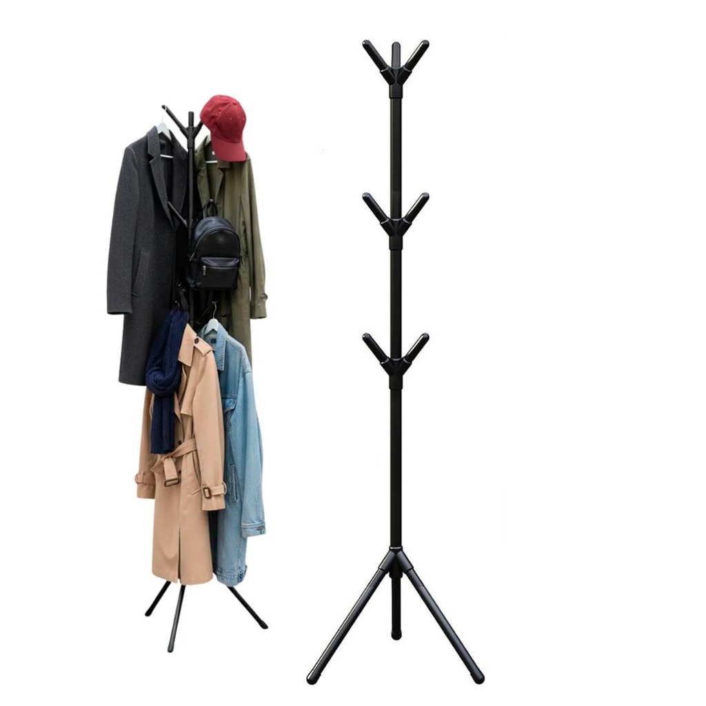 Cabideiro Mancebo Arara Roupa Bolsa Chapeu Toalha Casaco Blusa 9 Ganchos Quarto Closet Casa Sala Organizaçao Multiuso