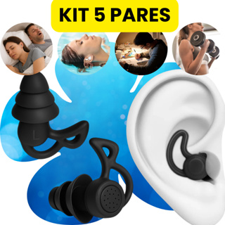 Kit 5 Pares Tampão Ouvido 3 Camadas Antiruído Plug Dormir Natação Piscina Estudo Trabalho Protetor Auricular em Silicone em Oferta na Shopee