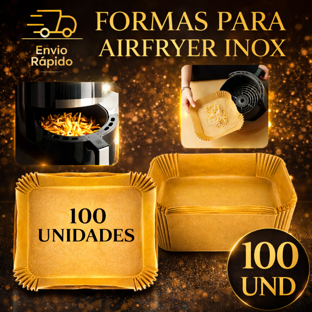 Formas Descartáveis 100 Unidades Para Air Fryer em Papel  Forneavél Para Fornos e Microondas