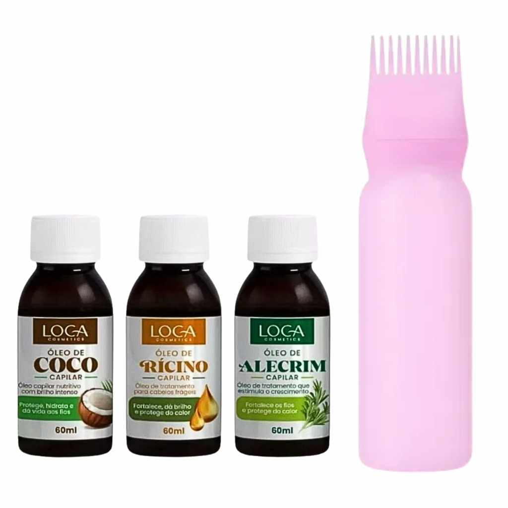 Kit Umectação Terapia Capilar com Óleo de Coco e Rícino