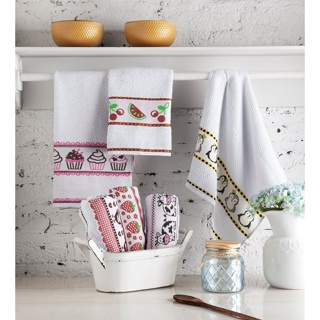 KIT 4 Pano de Copa Prato Guardanapos Kitchen 44x65cm Sortido com Estampas Variadas para Cozinha em Oferta na Shopee