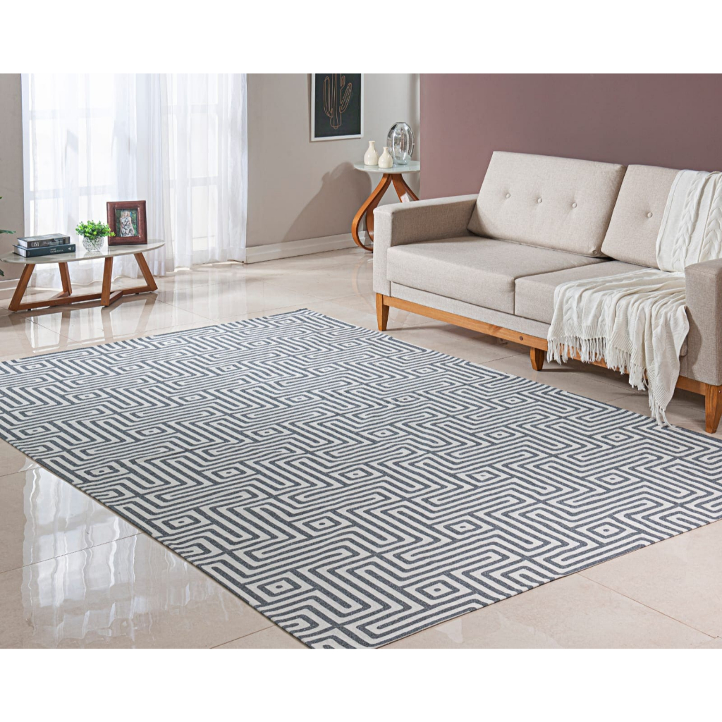 Tapete Jacquard 4 X 3 Metros Grande Antiderrapante Moderno Rustico em Oferta na Shopee