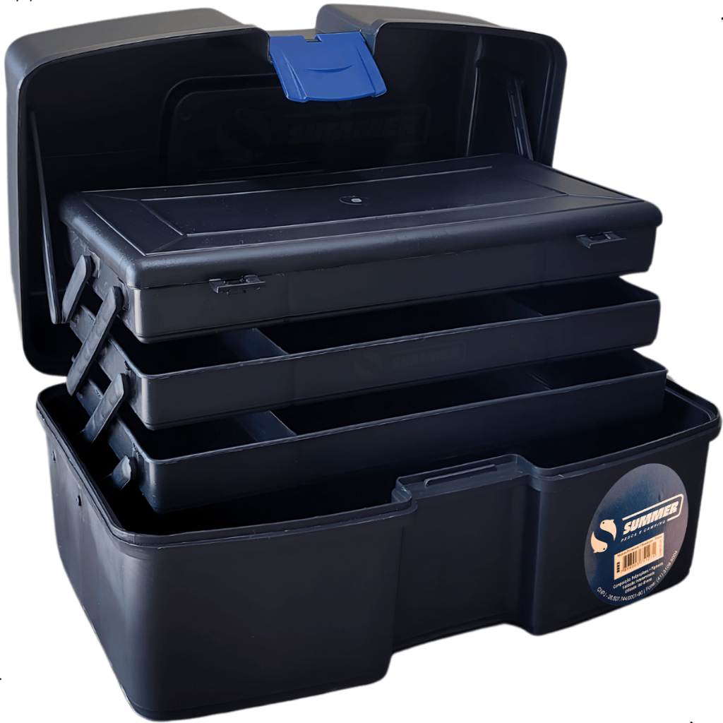 Maleta Para Pesca Ferramenta 3 Bandejas Articuladas Preta Summer Caixa Maquiagem Multiuso em Oferta na Shopee