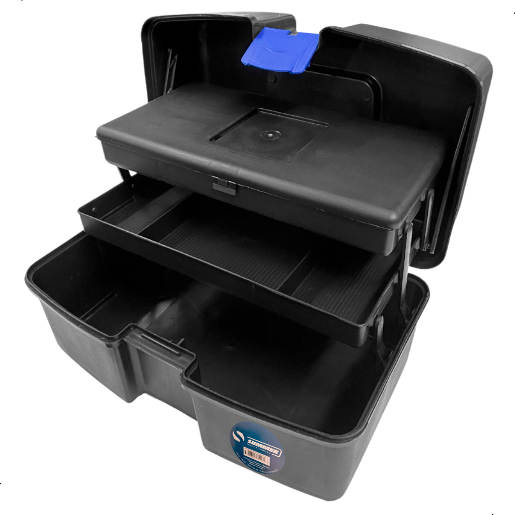 Maleta de Pesca 2 Bandejas Articuladas Preta Summer em Oferta na Shopee