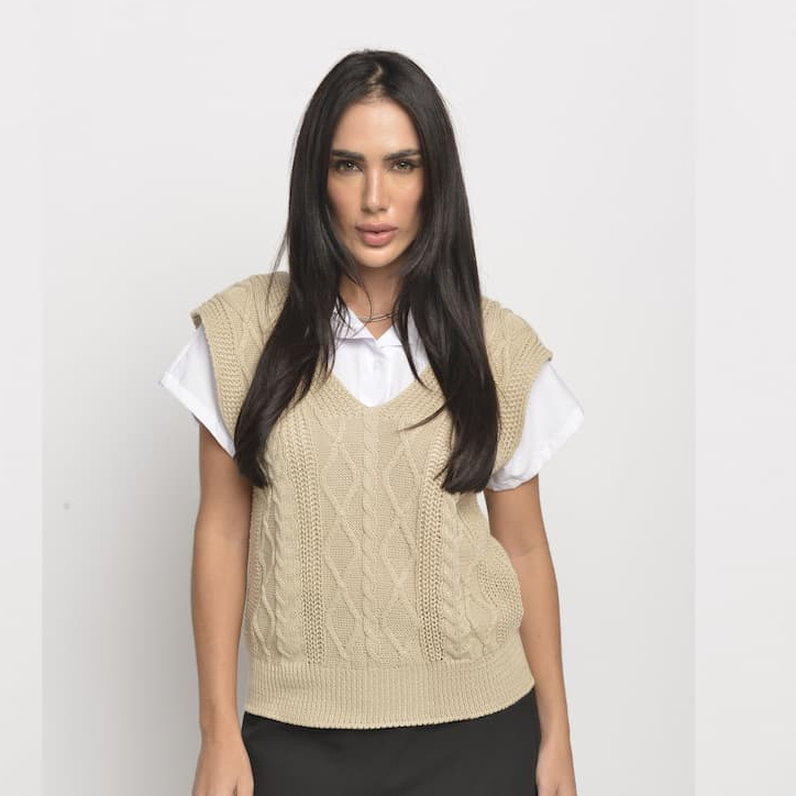 Colete Feminino Tricô Junino Tranças Inverno Festa Junina Moda Quadrilha Várias Cores