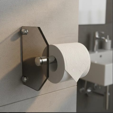 Porta papel higiênico fume para lavabo para banheiro moderno minimalista com suporte fenda fume 12x17,5 cm