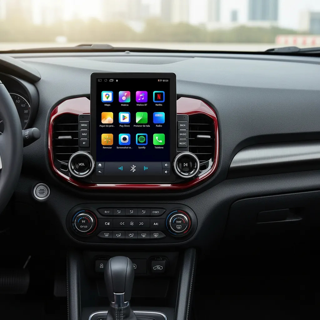 Multimídia Tesla Deca-core Fiat Toro Android Carplay 4GB+64GB