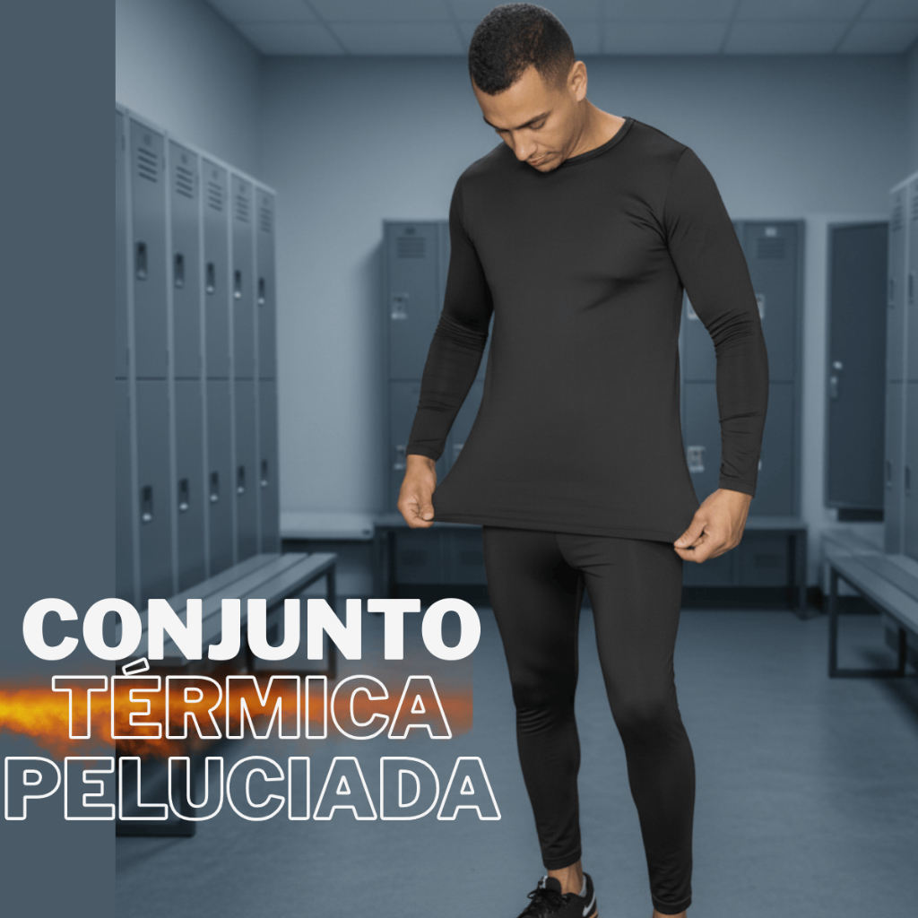 Kit Calça e Camisa Peluciada Térmica Segunda Pele Ideal Para Inverno Camiseta e Calça Flanelada em Oferta na Shopee