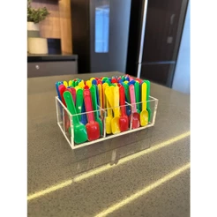 Porta Pazinhas de Sorvete e Açaí em Acrílico Organizador para Açaiteria e Sorveteria