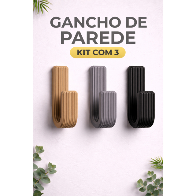 Gancho de Parede com Fita 3M | Fixa Bem | Kit com 3 Unidades | Sem Furar a Parede | Multiuso em Oferta na Shopee