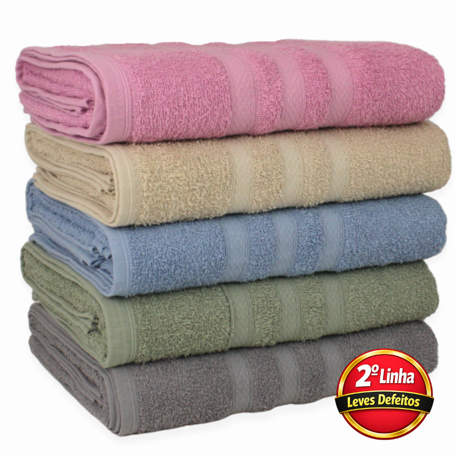 Toalha de Banho Valência 100% Algodão Felpuda 2ª Linha Leves Defeitos 70x130 em Oferta na Shopee