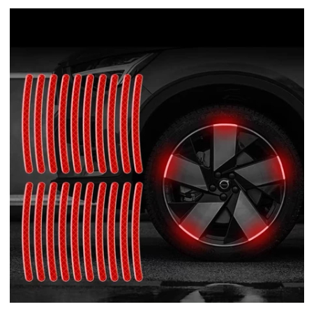 20 Peças Adesivos Refletivos De Listras Decorativas Para Rodas De Carro , De Aviso De Segurança Noturna , Decalques Moto em Oferta na Shopee