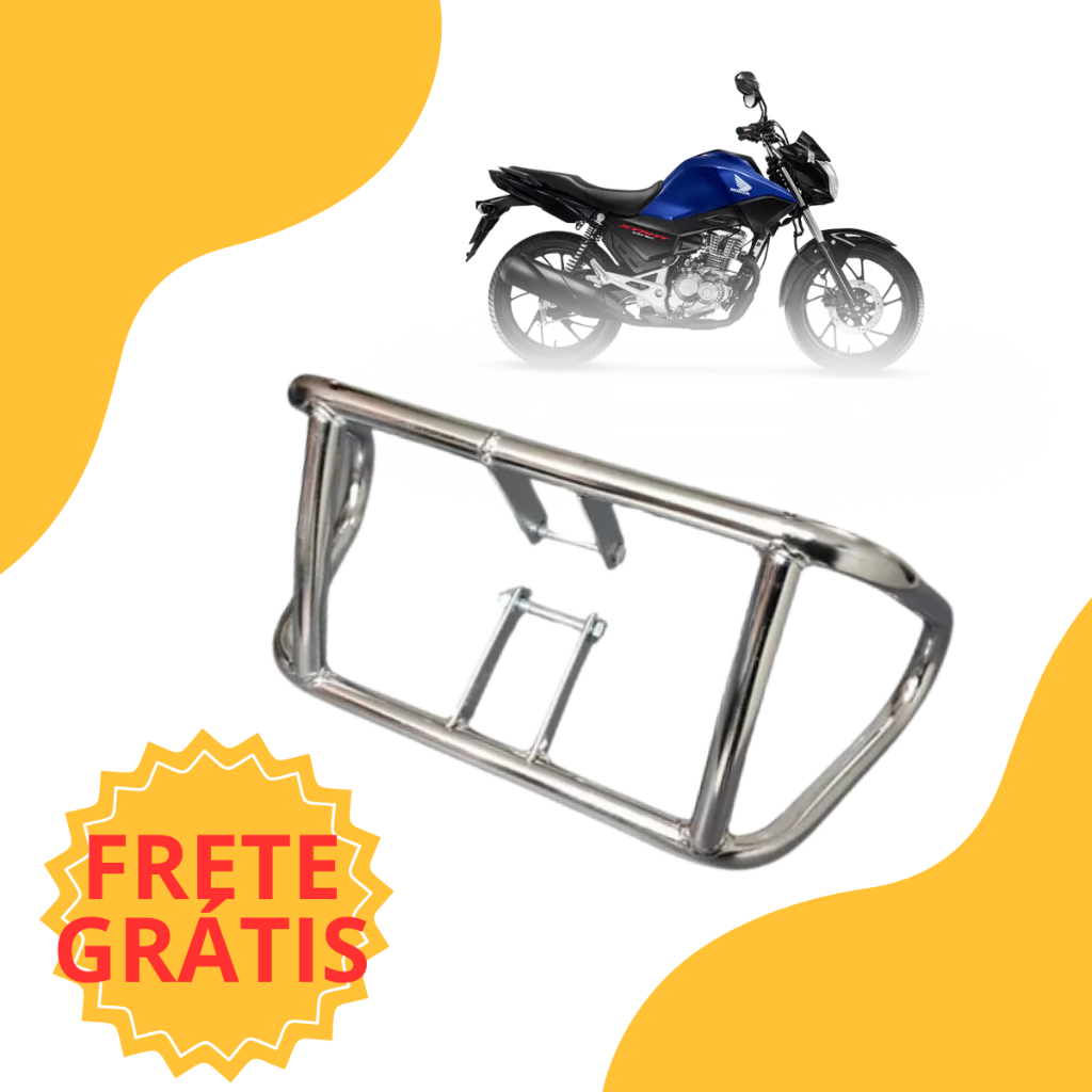 Mata Cachorro + Parafuso Protetor de Motor Tipo Frances 160 Start Fan Titan 125 150 Cg 160 Cromada