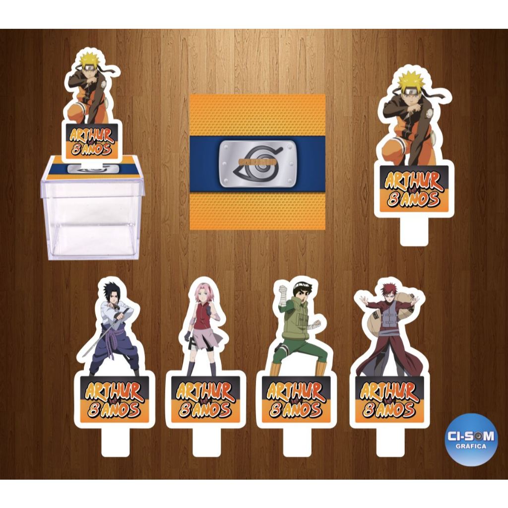 Adesivo + Aplique 3D para Caixa Acrílica Naruto