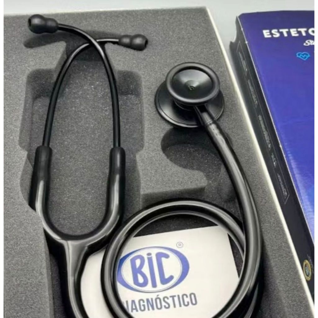 Estetoscópio Duplo Adulto Black Edition Efficace Es1230 Bic em Oferta na Shopee